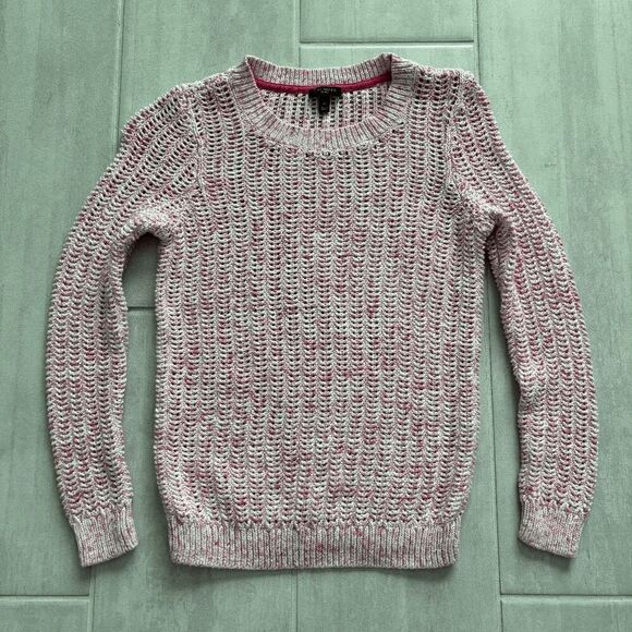 Talbots Sweaters - Talbots Open Knit Sweater Petite S 100% Cotton Pink Pullover Crewneck Barbie